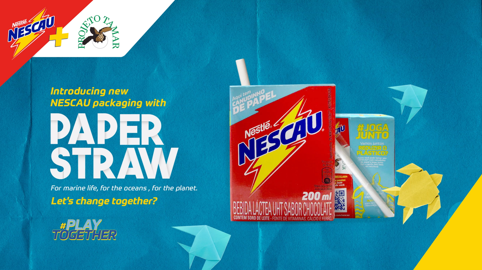 Nescau Paper Straw campaign visual 1